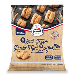 Authentic French rustic mini baguettes